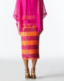 WILD ONES SKIRT - ORANGE FUSCHIA STRIPE