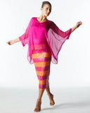 WILD ONES SKIRT - ORANGE FUSCHIA STRIPE