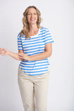 COTTON STRIPE TEE BLUE/WHITE