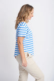 COTTON STRIPE TEE BLUE/WHITE