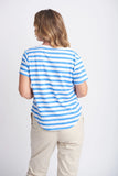 COTTON STRIPE TEE BLUE/WHITE