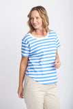 COTTON STRIPE TEE BLUE/WHITE