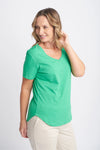 V NECK TEE GREEN