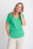 V NECK TEE GREEN