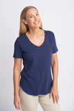 V NECK TEE NAVY