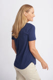 V NECK TEE NAVY