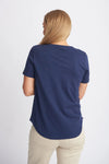 V NECK TEE NAVY