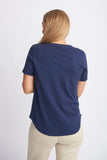 V NECK TEE NAVY