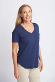 V NECK TEE NAVY