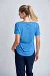 COTTON TEE V NECK BLUE