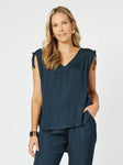 TRAVELLER LUXE V NECK TOP