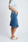 DENIM KNEE LENGTH SKIRT