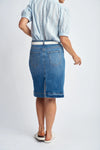 DENIM KNEE LENGTH SKIRT