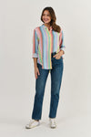 LINEN BOYFRIEND SHIRT STRIPE