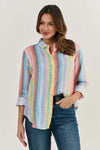 LINEN BOYFRIEND SHIRT STRIPE