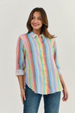 LINEN BOYFRIEND SHIRT STRIPE