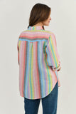 LINEN BOYFRIEND SHIRT STRIPE