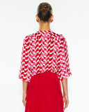 JUST LOVE FRILL BLOUSE PINK/RED