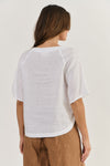 MISCHA LINEN TOP WHITE