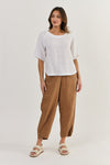 MISCHA LINEN TOP WHITE