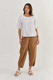 MISCHA LINEN TOP WHITE