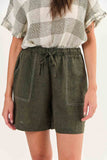 EMILY LINEN SHORT LICORICE