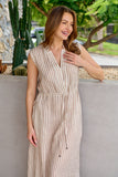 NORA LINEN DRESS GINGER-SLICE