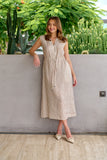 NORA LINEN DRESS GINGER-SLICE