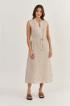 NORA LINEN DRESS GINGER-SLICE