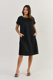 NINA LINEN DRESS BLACK