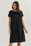 NINA LINEN DRESS BLACK