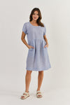 NADIA LINEN DRESS DELTA GAUZE