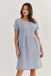 NADIA LINEN DRESS DELTA GAUZE