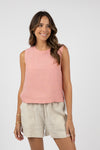 EVITA LINEN TOP BLUSH