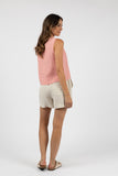 EVITA LINEN TOP BLUSH