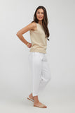 LIDO 3/4 LINEN PANT WHITE