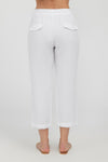 LIDO 3/4 LINEN PANT WHITE