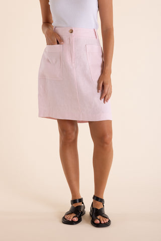 LINEN SKIRT PINK