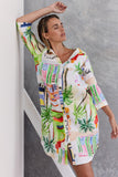 MOTEL PRINT LINEN SHIRT DRESS