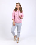 BEACHY ZIP HOODIE SOFT PINK