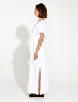 HERITAGE LINEN MAXI DRESS WHITE