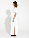 HERITAGE LINEN MAXI DRESS WHITE