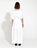 HERITAGE LINEN MAXI DRESS WHITE