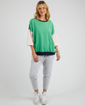 MAIZIE COLOUR BLOCK SWEAT GREEN