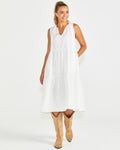 SEVILLE TIERED DRESS WHITE