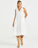 SEVILLE TIERED DRESS WHITE